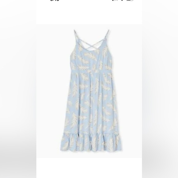 25% off listed price.Plus size summer dress. Pretty light blue w/feather design. - Picture 4 of 4